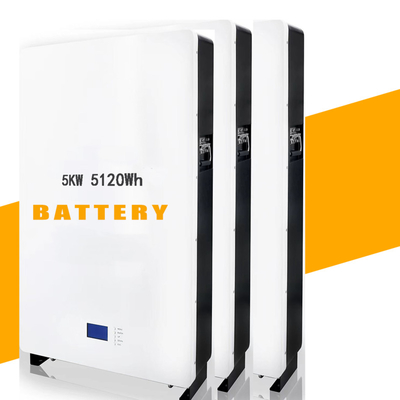 Wall Mounted 5120WH Lithium Ion Lifepo 4 Solar Battery 48V Off Grid Solar Power System For Home 54.7*20.2*22cm