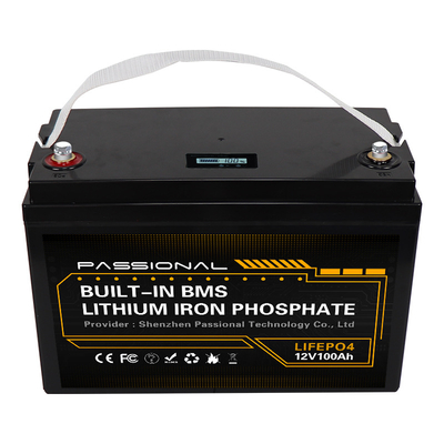 High Safety 12V 100Ah LiFePO4 Lithium Battery Electric Forklift EV Scooter E-Bike Solar System Black Color PS 12-100